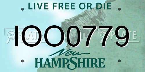 IOO0779 New Hampshire License Plate