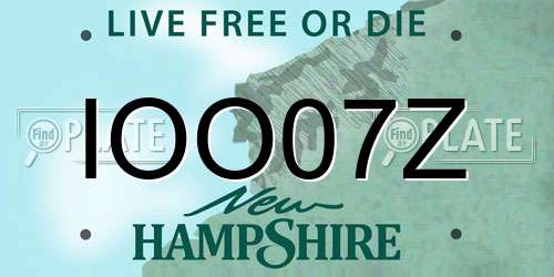 IOO07Z New Hampshire License Plate