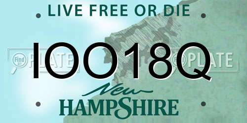 IOO18Q New Hampshire License Plate