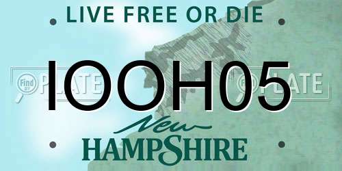 IOOH05 New Hampshire License Plate
