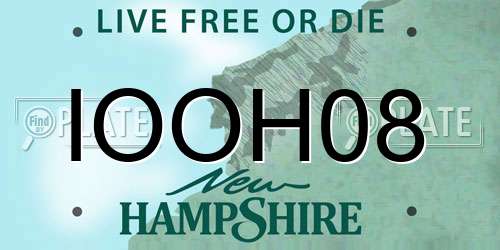 IOOH08 New Hampshire License Plate