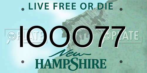 IOOO77 New Hampshire License Plate