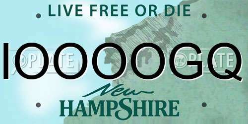 IOOOOGQ New Hampshire License Plate