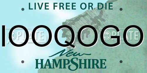 IOOQOGO New Hampshire License Plate