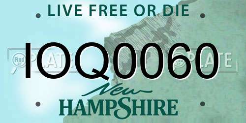 IOQ0060 New Hampshire License Plate