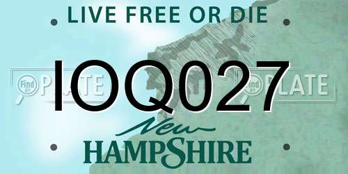 IOQ027 New Hampshire License Plate