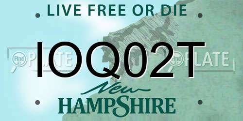 IOQ02T New Hampshire License Plate