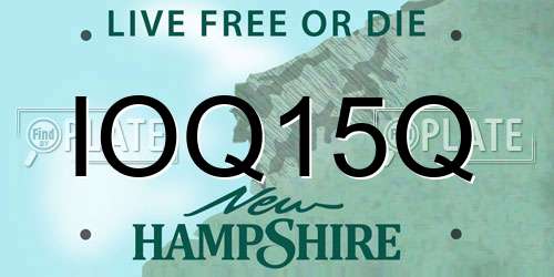 IOQ15Q New Hampshire License Plate