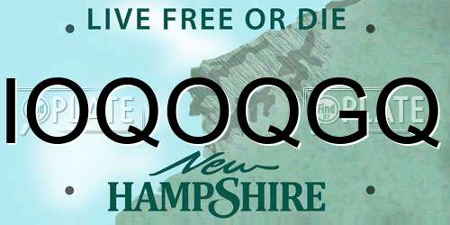 IOQOQGQ New Hampshire License Plate