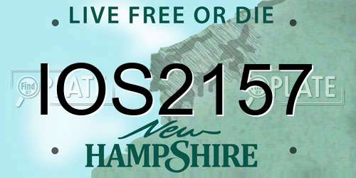 IOS2157 New Hampshire License Plate