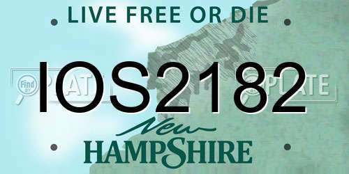 IOS2182 New Hampshire License Plate