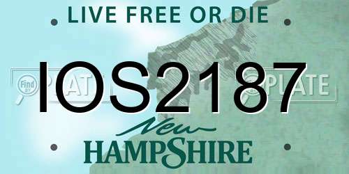IOS2187 New Hampshire License Plate