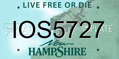 IOS5727 New Hampshire License Plate