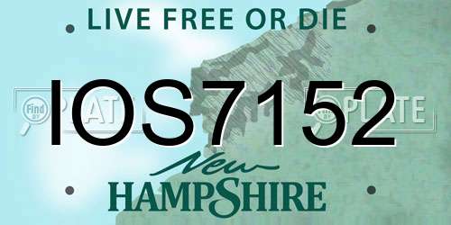 IOS7152 New Hampshire License Plate