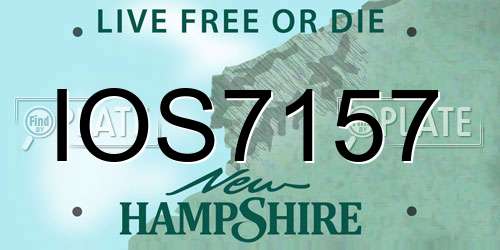 IOS7157 New Hampshire License Plate