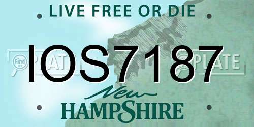 IOS7187 New Hampshire License Plate