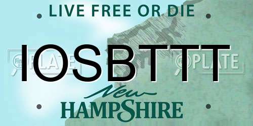 IOSBTTT New Hampshire License Plate