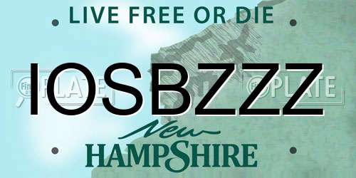 IOSBZZZ New Hampshire License Plate
