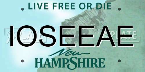 IOSEEAE New Hampshire License Plate