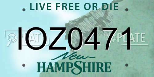 IOZ0471 New Hampshire License Plate