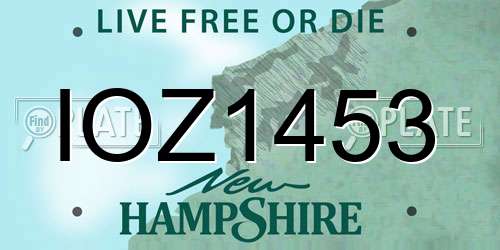 IOZ1453 New Hampshire License Plate
