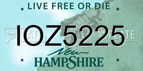 IOZ5225 New Hampshire License Plate