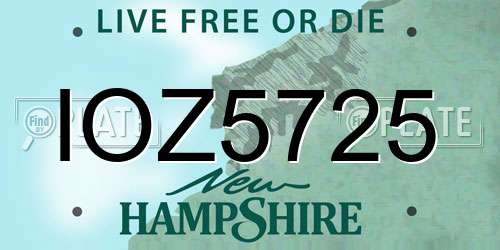 IOZ5725 New Hampshire License Plate