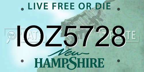 IOZ5728 New Hampshire License Plate