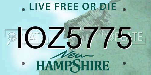 IOZ5775 New Hampshire License Plate