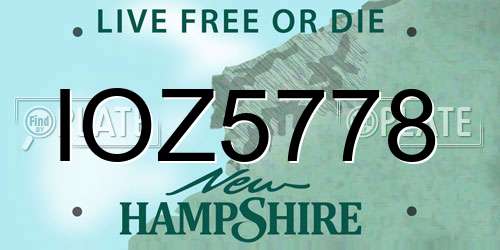 IOZ5778 New Hampshire License Plate