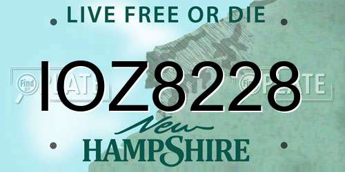 IOZ8228 New Hampshire License Plate