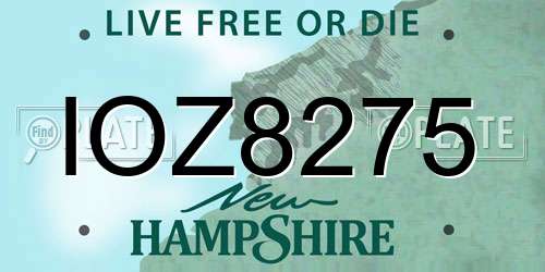 IOZ8275 New Hampshire License Plate