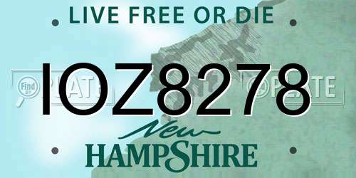 IOZ8278 New Hampshire License Plate