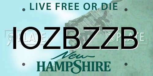 IOZBZZB New Hampshire License Plate