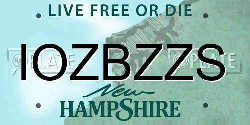 IOZBZZS New Hampshire License Plate