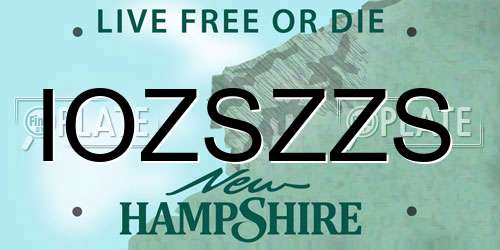 IOZSZZS New Hampshire License Plate