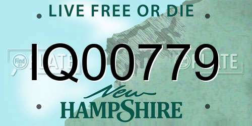 IQ00779 New Hampshire License Plate