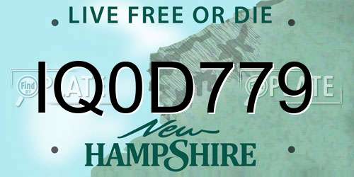 IQ0D779 New Hampshire License Plate