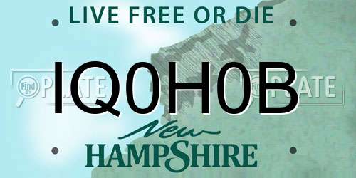 IQ0H0B New Hampshire License Plate