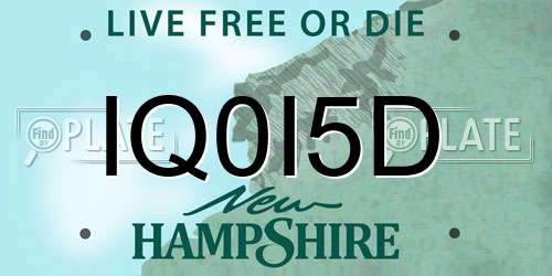 IQ0I5D New Hampshire License Plate