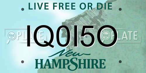IQ0I5O New Hampshire License Plate