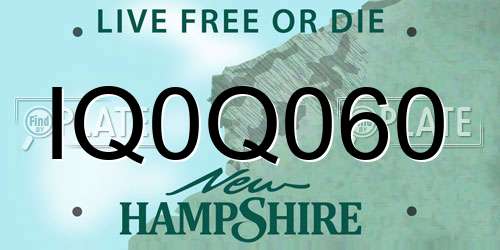 IQ0Q060 New Hampshire License Plate