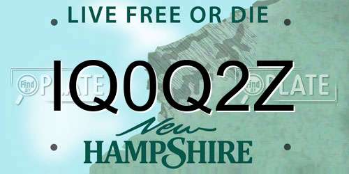 IQ0Q2Z New Hampshire License Plate
