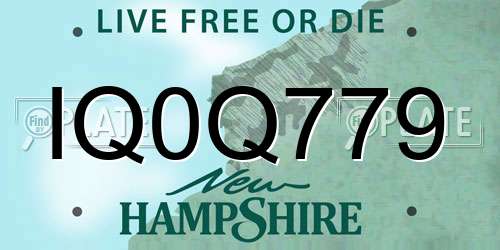 IQ0Q779 New Hampshire License Plate