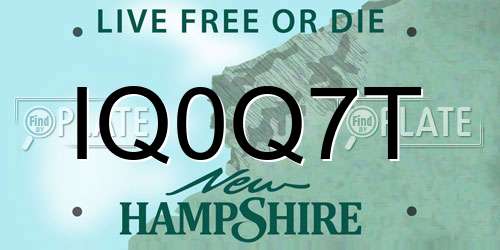 IQ0Q7T New Hampshire License Plate