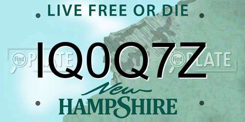 IQ0Q7Z New Hampshire License Plate