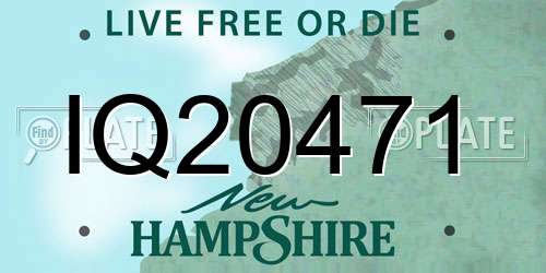 IQ20471 New Hampshire License Plate