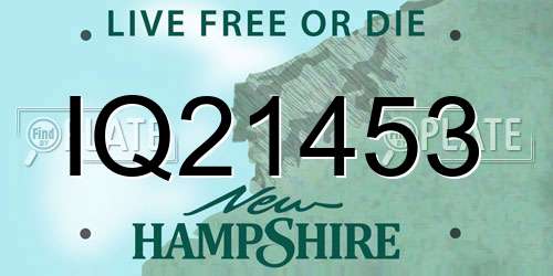 IQ21453 New Hampshire License Plate