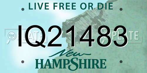 IQ21483 New Hampshire License Plate