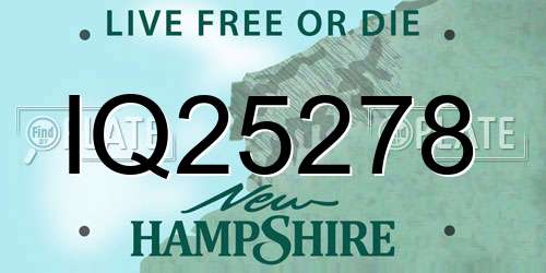 IQ25278 New Hampshire License Plate